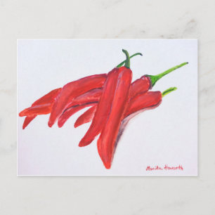 Cartão Postal Pimentos picantes vermelhos