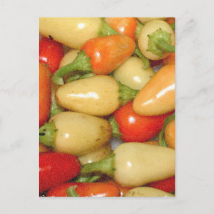 Cartão Postal Pimentos quentes, amarelos e laranja
