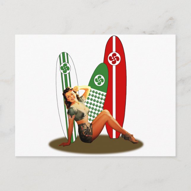 Cartão Postal Pin-up Basque France (Frente)