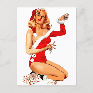 Cartão Postal Pin-Up de Natal