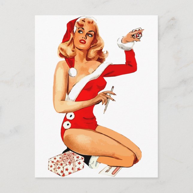 Cartão Postal Pin-Up de Natal (Frente)