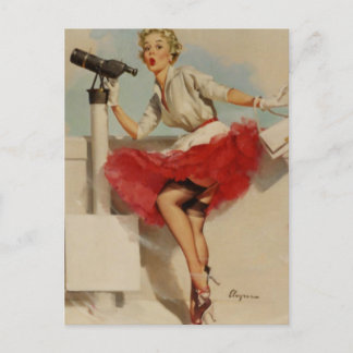 Cartão Postal Pin-up do telescópio
