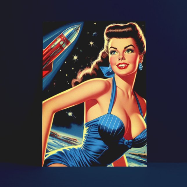 Cartão Postal Pin-up Espaço Retroativo (Criador carregado)