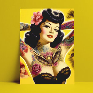 Cartão Postal Pin-up Glamouroso Vintage