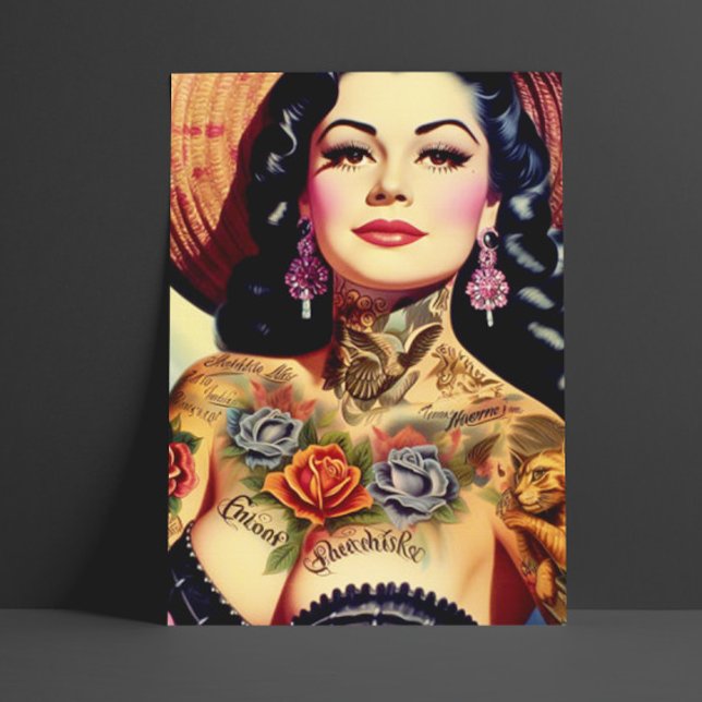 Cartão Postal Pin-up Inked Vintage (Criador carregado)
