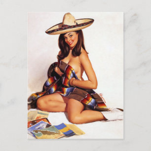 Cartão Postal Pin Up Mexicana