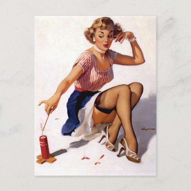 Cartão Postal Pin-Up Patriótico (Frente)