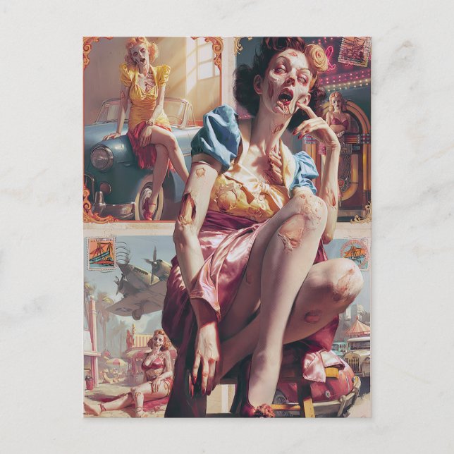 Cartão Postal Pin-Up Zumbi I (Frente)