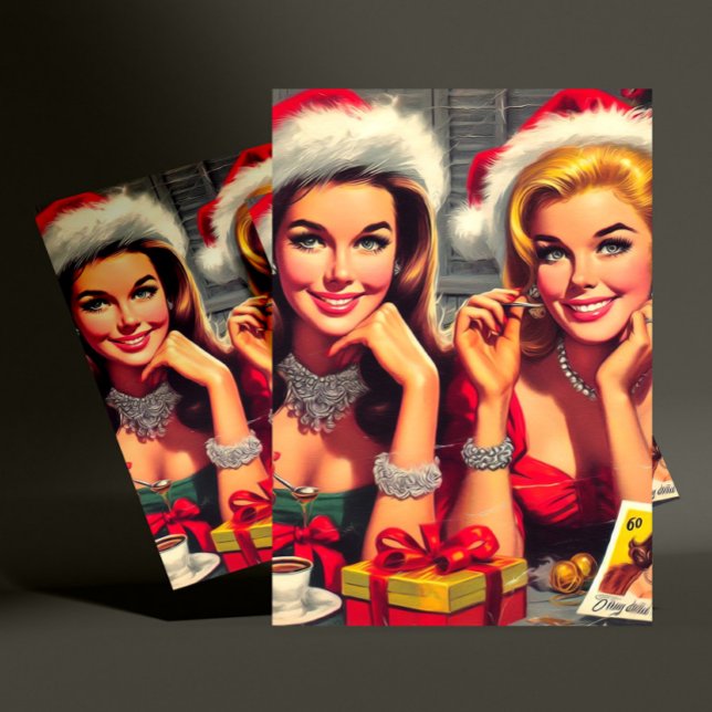 Cartão Postal Pin-ups de Natal retrô (Criador carregado)
