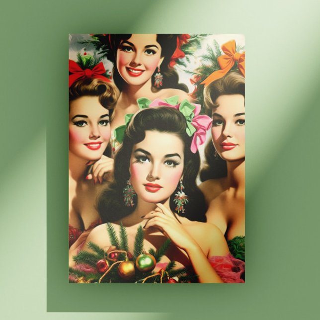 Cartão Postal Pin-ups de Natal retrô (Criador carregado)