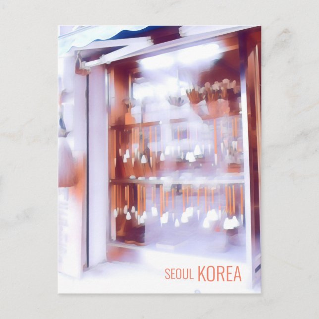 Cartão Postal Pincéis de caligrafia compram viagem da Coreia (Frente)