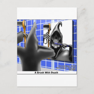 Cartão Postal Pincel de Cachorro W/Morte Camisetas Engraçadas