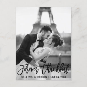 Cartão Postal Pincel de Casamento Grato para Sempre Foto Moderno