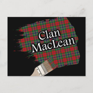 Cartão Postal Pincel de pintura com tartan escocês do clã MacLea