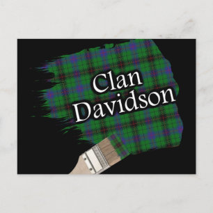 Cartão Postal Pincel de pintura xadrez Clan Davidson Escocês