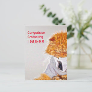 Cartão Postal Pincel Estilo Gato Bravo Temático de Formatura