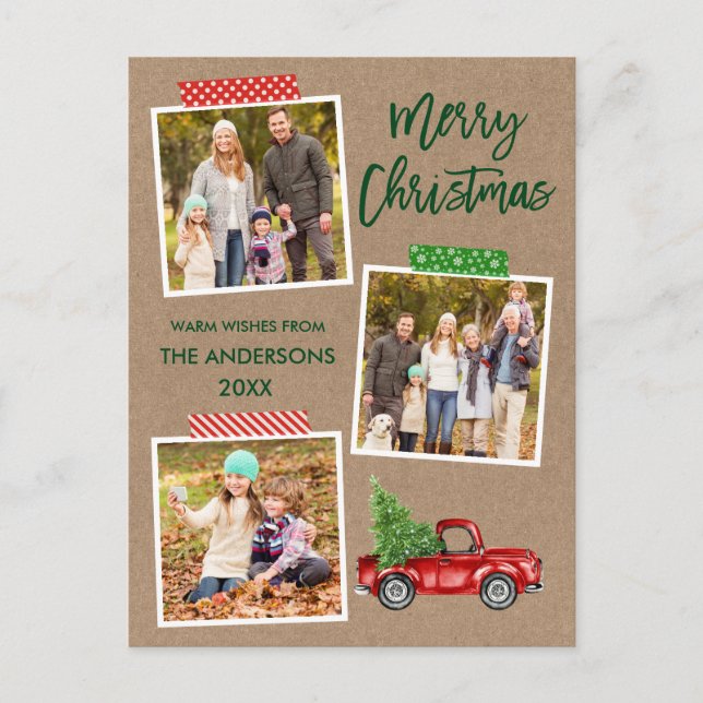 Cartão Postal Pincel Script Artesanato Fita Caminhão de Natal Kr (Frente)