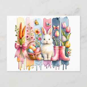 Cartão Postal Pincelada Feliz de Páscoa