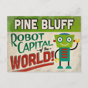 Cartão Postal Pine Bluff Arkansas Robot - Funny Vintage