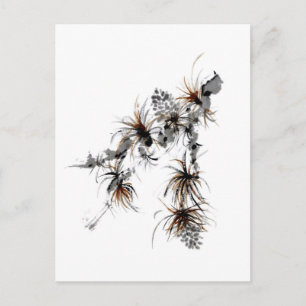 Cartão Postal Pine Branch, Sumi-e