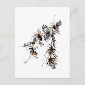 Cartão Postal Pine Branch, Sumi-e