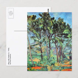 Cartão Postal Pine com Viaduto por Paul Cezanne, Vintage Art