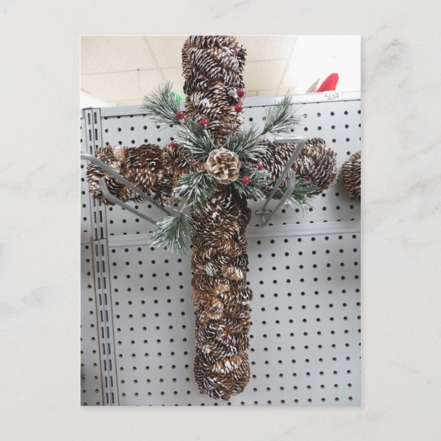 Cartão Postal Pine Cone Cross (Frente)