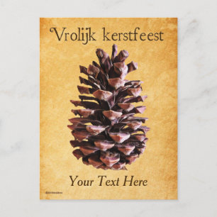 Cartão Postal Pine Cone On Vintage Paper - Vrolijk kerstfeest