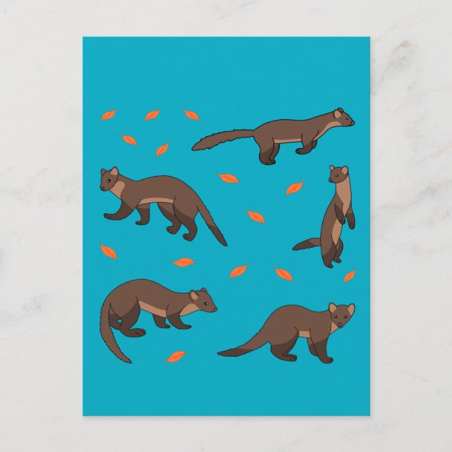 Cartão Postal Pine Martens (Frente)