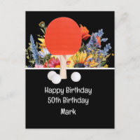 Ping pong Mesa Tênis 50th Birthday Card Chefe