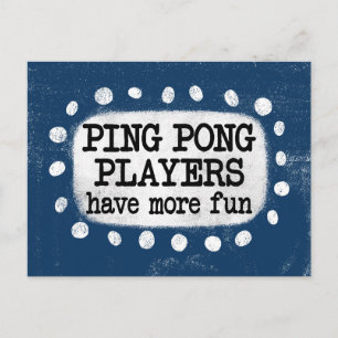 Cartão Postal Ping Pong Players tem mais divertimento