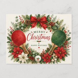 Cartão Postal Ping pong tema de Natal