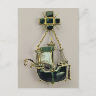 Cartão Postal Pingente de caravel, 1580s-90s