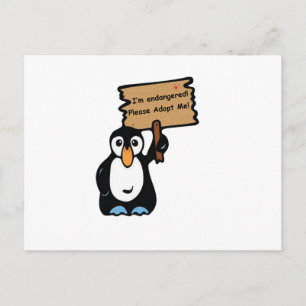 Cartão Postal Pinguim Ameaçado Pede Adoção