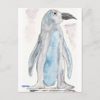 Cartão Postal Pinguim azul