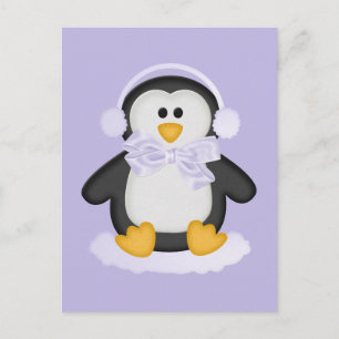 Cartão Postal Pinguim bonito com Arco branco