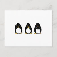 Pinguim Bonito Ver Falar Ouvir Sem Mau