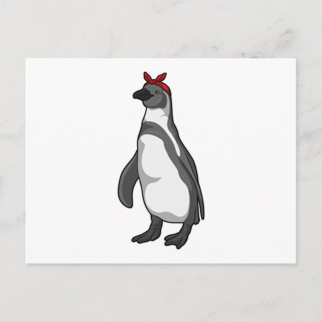 Cartão Postal Pinguim com Bandana (Frente)