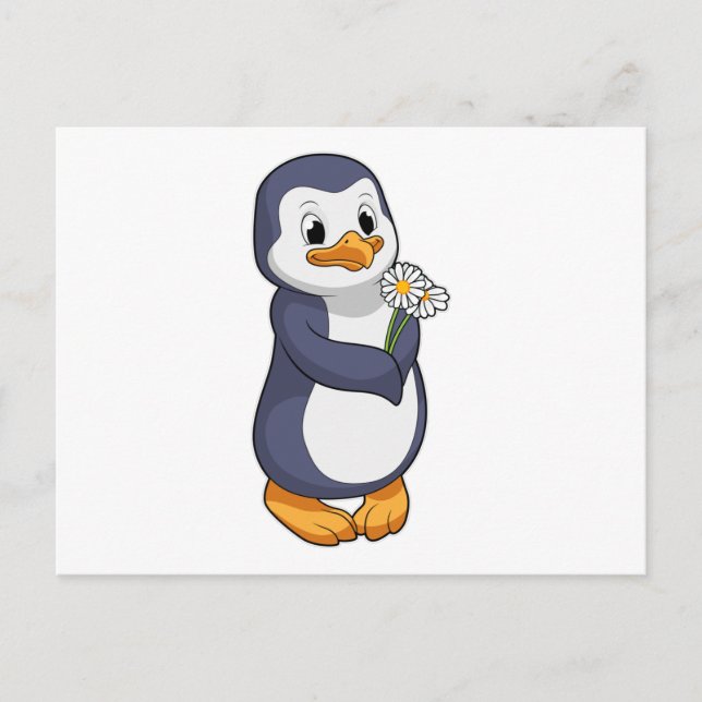 Cartão Postal Pinguim com Daisy (Frente)