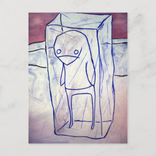 Cartão Postal pinguim congelado