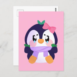 Cartão Postal Pinguim Cuto Simples