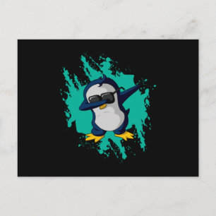 Cartão Postal Pinguim Dabbing Dab Frio Gelo Presente Engraçado L