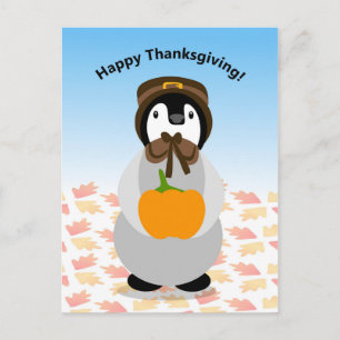 Cartão Postal Pinguim de Ação de Graças
