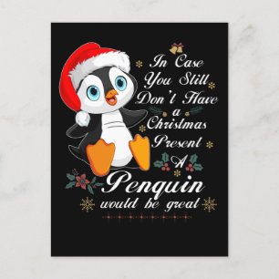 Cartão Postal Pinguim de Natal Dotado Pinguim de Natal