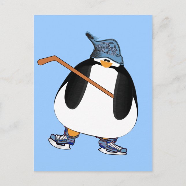 Cartão Postal Pinguim Hockey (Frente)