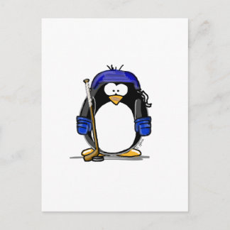 Cartão Postal Pinguim Hockey