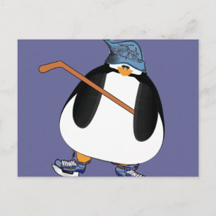 Cartão Postal Pinguim Hockey