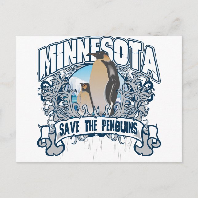 Cartão Postal Pinguim Minnesota (Frente)