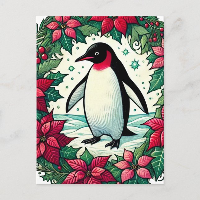 Cartão Postal Pinguim Natal (Frente)