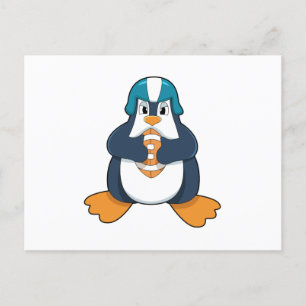 Cartão Postal Pinguim no Futebol
